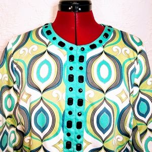 Silkland Size PL LP Colorful Retro Boho Blazer